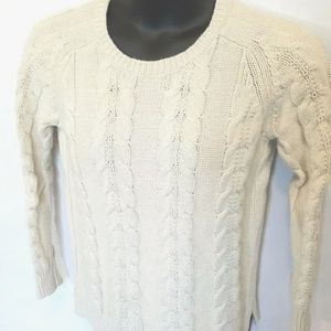 Loft camel blend sweater large cable knit